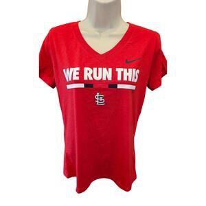 Nike Louisville slugger baseball we run this game day womens v neck top EUC S